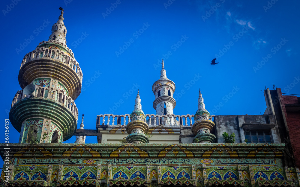 A beautiful architecture of mosque under lovely blue sky