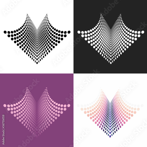 Set of abstract vector geometric elements