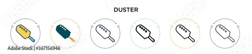 Duster icon in filled, thin line, outline and stroke style. Vector illustration of two colored and black duster vector icons designs can be used for mobile, ui, web