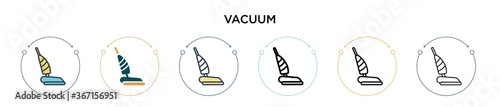 Vacuum icon in filled, thin line, outline and stroke style. Vector illustration of two colored and black vacuum vector icons designs can be used for mobile, ui, web