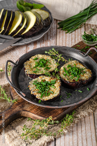 Delicious eggplant baked with cheese