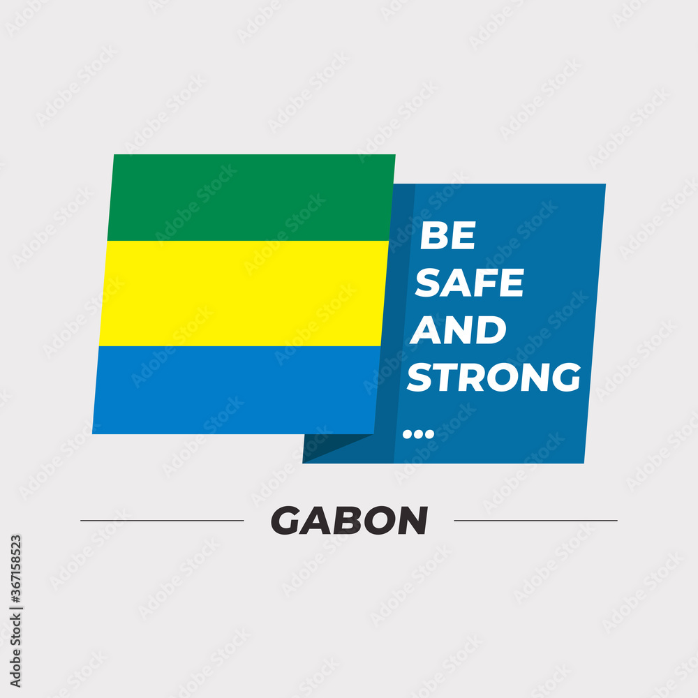 Fototapeta premium National flag icon with encouraging message isolated on light grey background : Vector Illustration