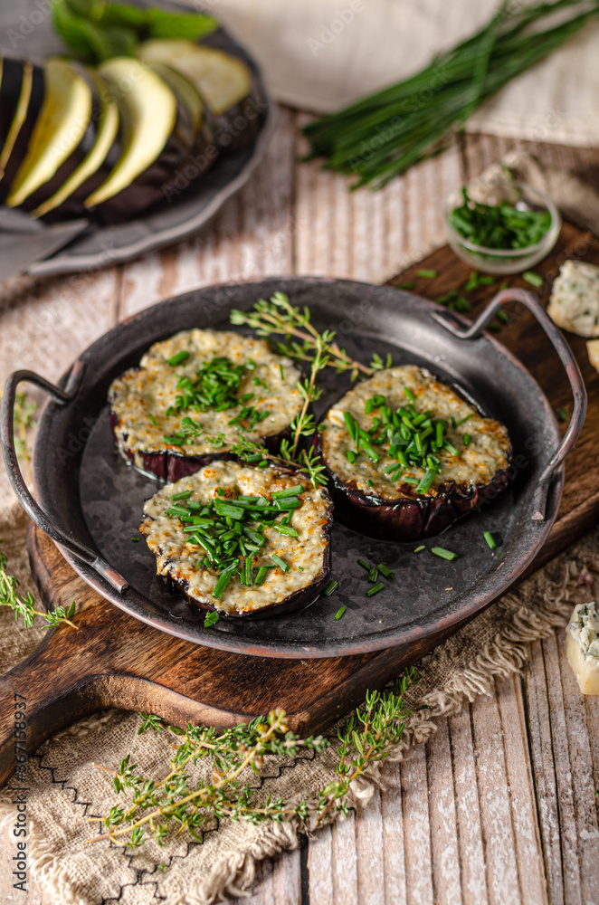 Delicious eggplant baked with cheese Delicious eggplant baked with cheese