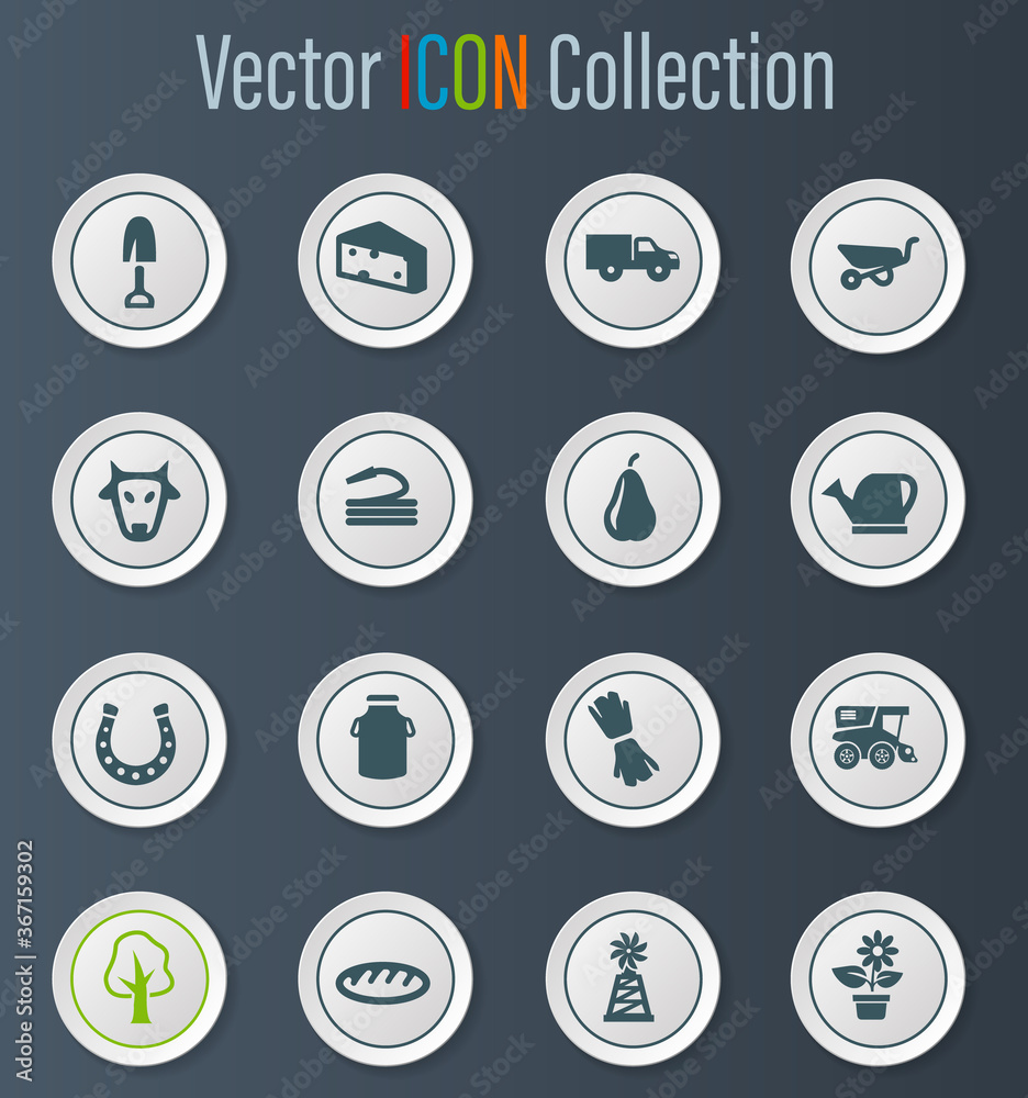 Agricultural icons set Agricultural icons set