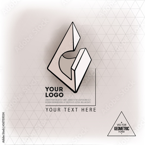 Vector geometric figure pyramid logo design