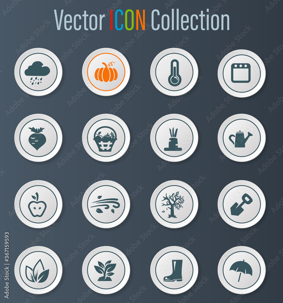 Autumn icons set Autumn icons set