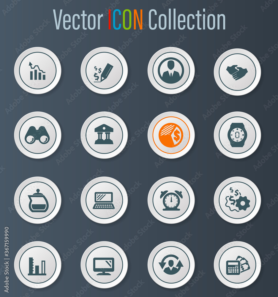 Business management and human resources icons set Business management and human resources icons set