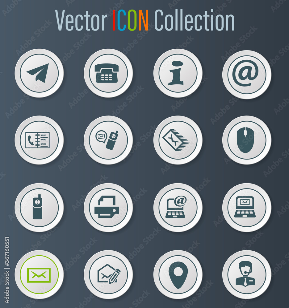 Contact us icons set Contact us icons set