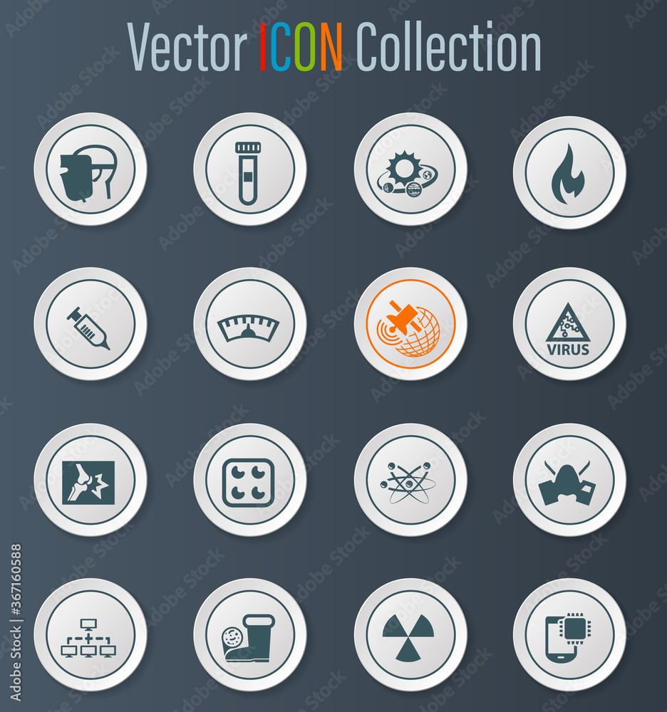 Courses school icons set Courses school icons set