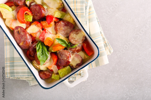 Sausage and vegetable casserole