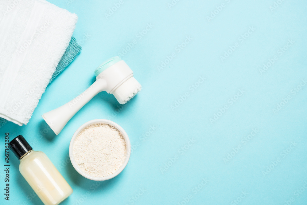 Skin care product on blue background. Skin care product on blue background.