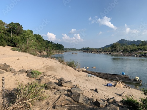 Plage du fleuve Mékong à Don Det, Laos	 photo