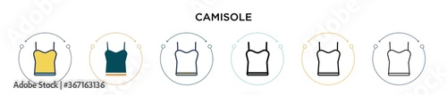Fotografie, Obraz Camisole icon in filled, thin line, outline and stroke style