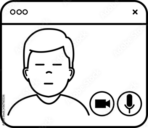 Illustration vector graphic of video chat. good for concept of coronavirus, quarantine, social distancing icon or symbol