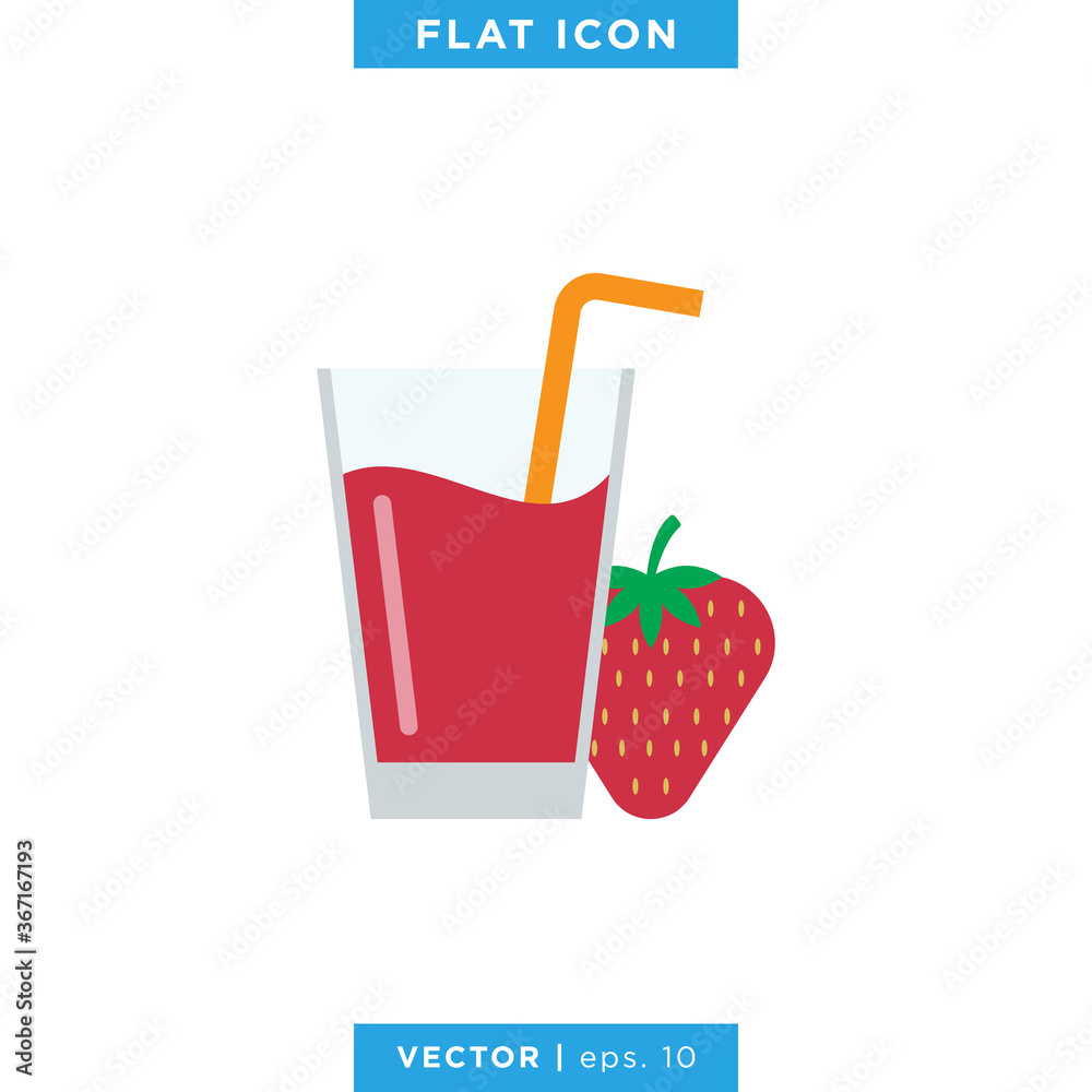 Strawberry Juice Icon Vector Design Template Strawberry Juice Icon Vector Design Template