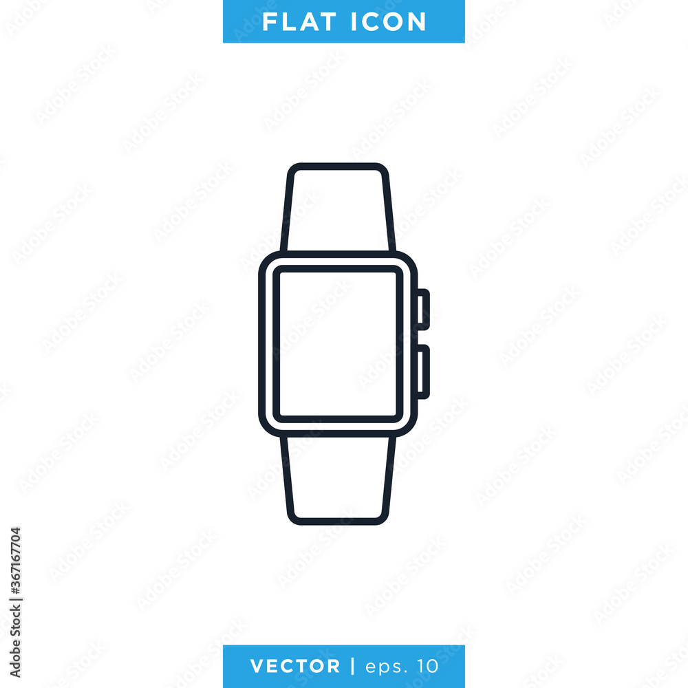 Smartwatch Icon Vector Design Template. Editable Stroke Smartwatch Icon Vector Design Template. Editable Stroke