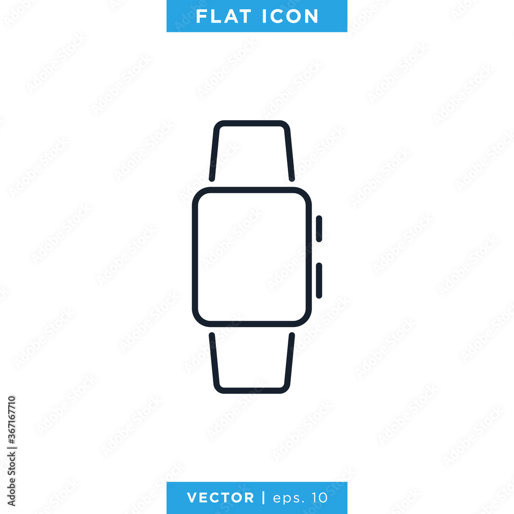 Smartwatch Icon Vector Design Template. Editable Stroke Smartwatch Icon Vector Design Template. Editable Stroke