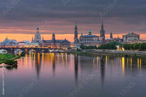 Dresden  Germany above the Elbe River