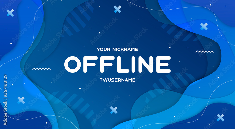 Offline twitch hud screen banner 16:9 for stream. Offline background ...
