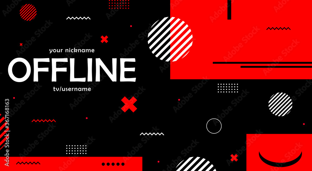 Offline twitch abstract hud screen banner 16:9 for stream. Offline ...