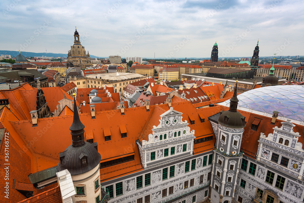Obraz premium Dresden, Germany Rooftop Cityscape
