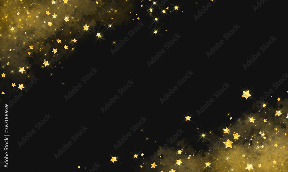 Fototapeta premium Gold Stars On The Dark Background