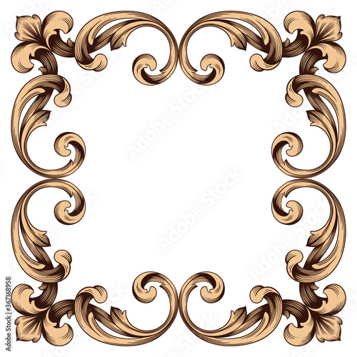 Obraz na płótnie Classical baroque vector of vintage element for design