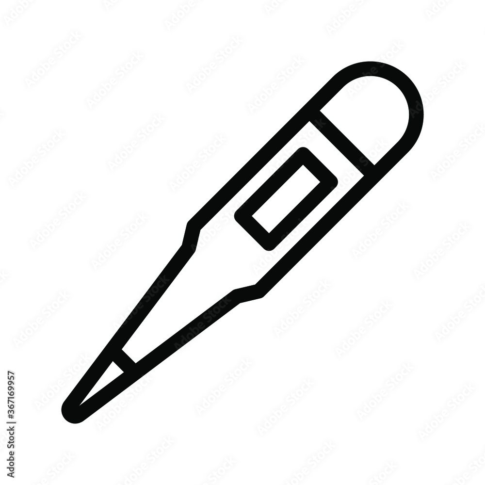 Thermometer stick outline icon on isolated background, Thermometer line icon, Thermometer vector illustration for logo, ui, web, apps, banner, poster, brochure, infographic, etc. Thermometer stick outline icon on isolated background, Thermometer line icon, Thermometer vector illustration for logo, ui, web, apps, banner, poster, brochure, infographic, etc.