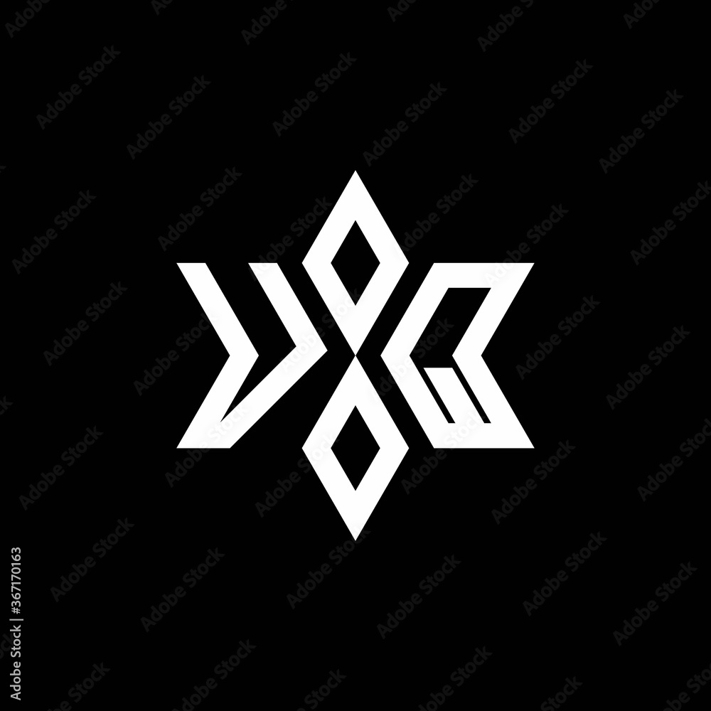 VQ monogram logo with star shape and luxury style VQ monogram logo with star shape and luxury style