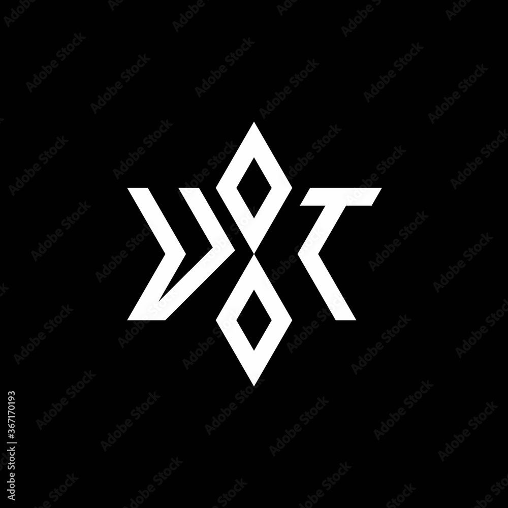 VT monogram logo with star shape and luxury style Stock Vector | Adobe ...