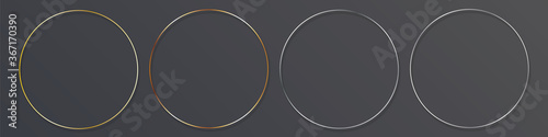 gold round metal frame on dark background