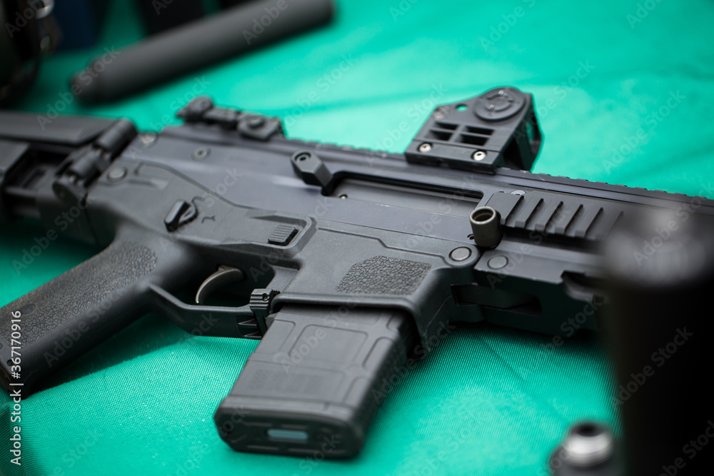 Assault rifle with silencer Assault rifle with silencer