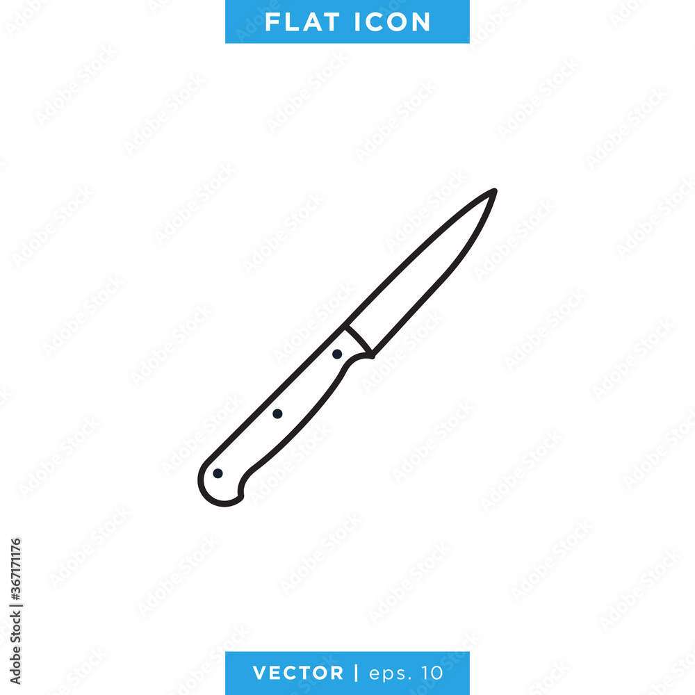 Kitchen Knife Icon Vector Design Template. Editable Stroke. Kitchen Knife Icon Vector Design Template. Editable Stroke.