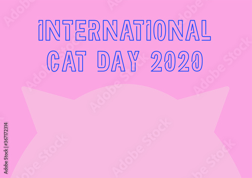 International cat day 2020 vector text