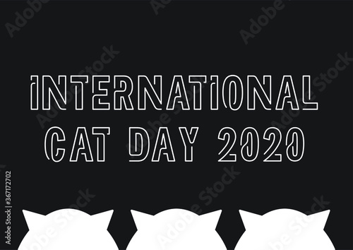International cat day 2020 vector text