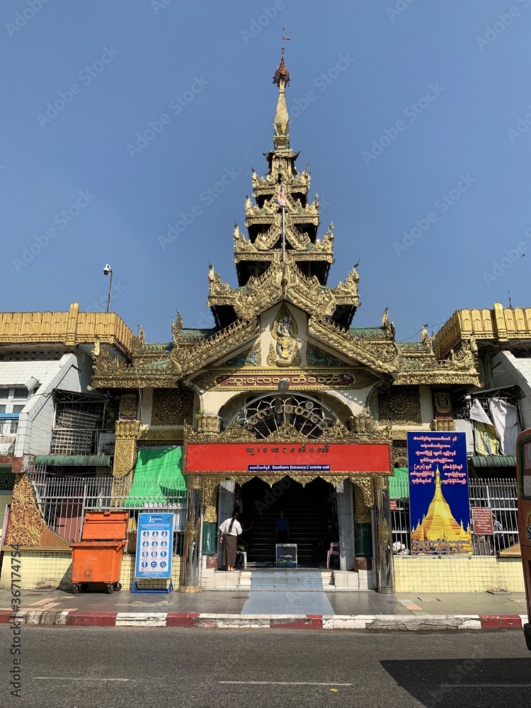 Temple à Yangon, Myanmar