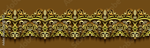 Modern vector volumetric floral stripe background.