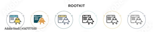 Rootkit icon in filled, thin line, outline and stroke style. Vector illustration of two colored and black rootkit vector icons designs can be used for mobile, ui, web