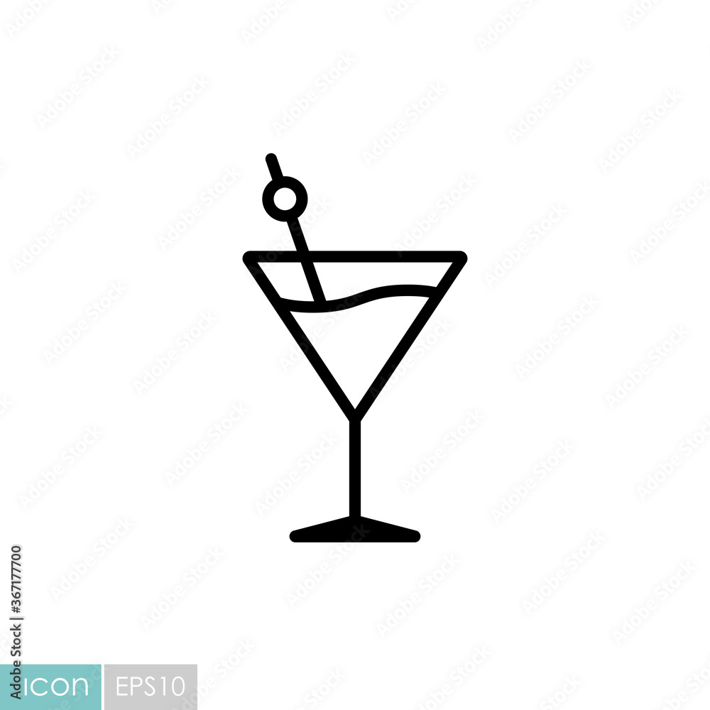 Cocktail drink glass icon vector Cocktail drink glass icon vector