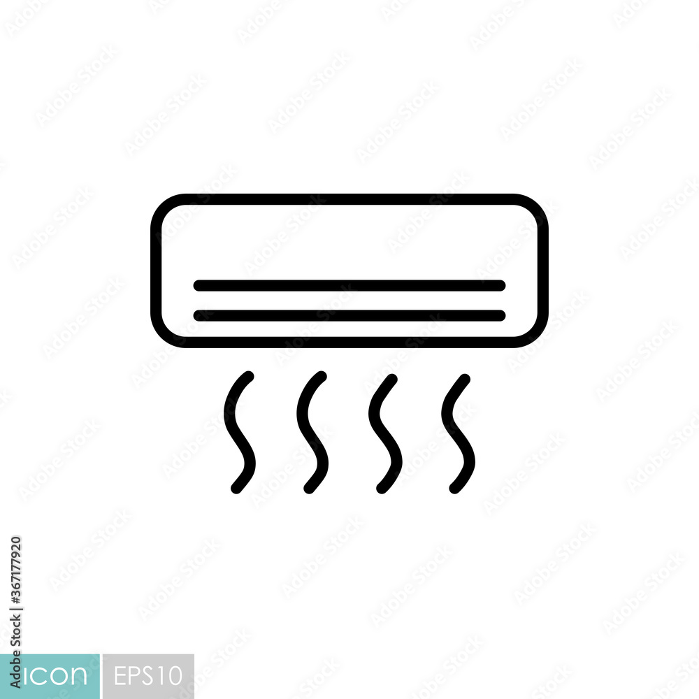 Split-system air conditioner flat vector icon Split-system air conditioner flat vector icon