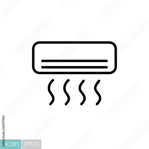 Split-system air conditioner flat vector icon