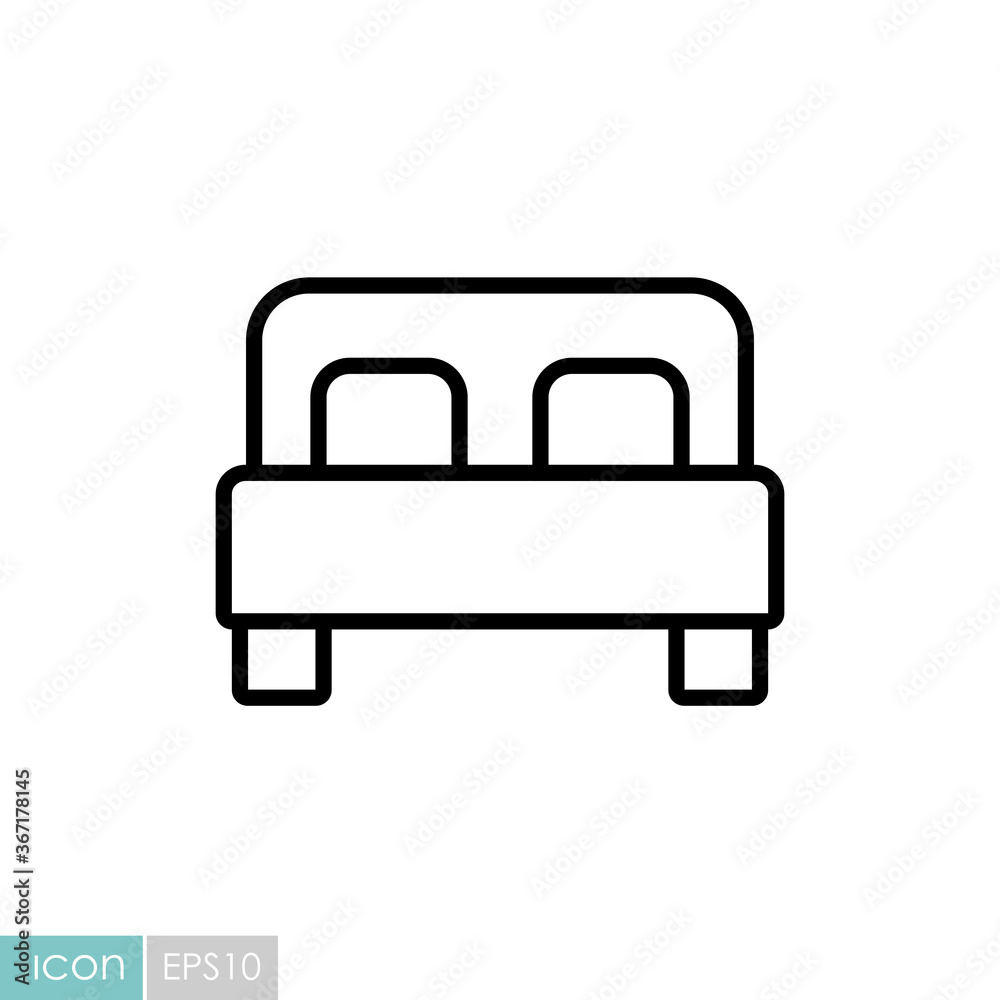 Double bed flat vector icon Double bed flat vector icon