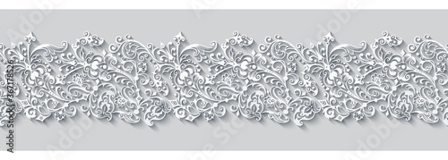 Modern volumetric ornamental stripe background.