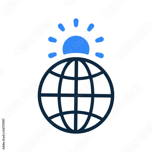Global warming icon / vector graphics