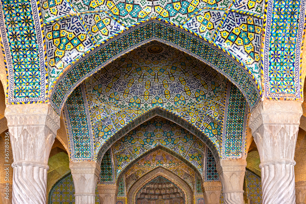 Arches of the Vakil Mosque in Shiraz, Iran