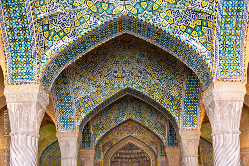 Arches of the Vakil Mosque in Shiraz, Iran photo