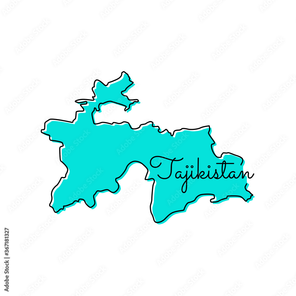 Map of Tajikistan Vector Design Template.
