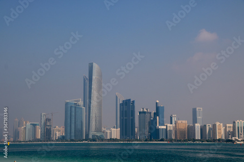 Cityscape of Abu Dhabi, capital of the United Arab Emirates with around 1 million inhabitants