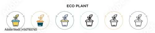 Eco plant icon in filled  thin line  outline and stroke style. Vector illustration of two colored and black eco plant vector icons designs can be used for mobile  ui  web