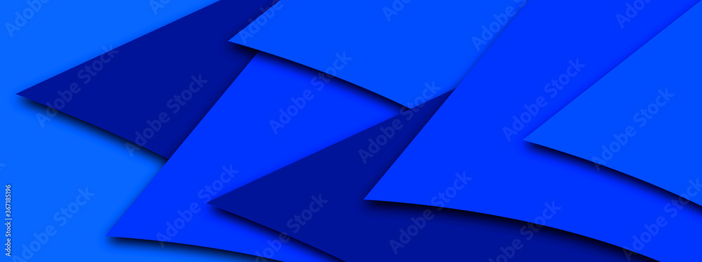 Blue modern banner with abstract triangle layers. Illustration of 3d geometric shapes Blue modern banner with abstract triangle layers. Illustration of 3d geometric shapes